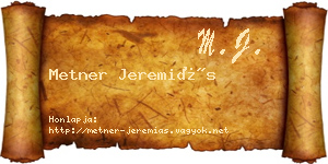 Metner Jeremiás névjegykártya